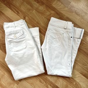 CAbi White Crop Jeans Duo ~ size 2